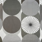 Tissu Coton Géométrique Grands Cercles Gris | Laize 1m55