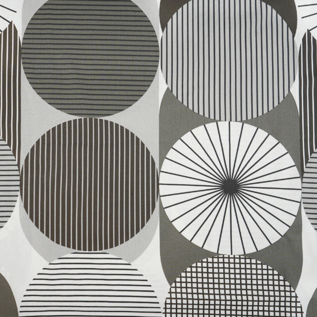 Tissu Coton Géométrique Grands Cercles Gris | Laize 1m55