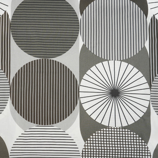 Tissu Coton Géométrique Grands Cercles Gris | Laize 1m55