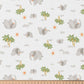 Tissu Coton Elephant Pachy Fond Blanc | Laize 1m50