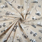 Tissu Coton Engins de Chantier Fond Beige | Laize 1m55