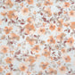 Tissu Coton Fleurs Beiges Oranges Fond Gris | Laize 1m55