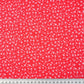 Tissu Coton Mini Patch Fleurs Blanches Fond Rouge | Laize 1m55
