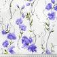 Tissu Coton Violettes sur Vignes Fond Blanc | Laize 1m55