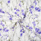 Tissu Coton Violettes sur Vignes Fond Blanc | Laize 1m55