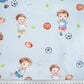 Tissu Coton Garçon Football Fond Bleu Clair | Laize 1m55