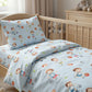 Tissu Coton Garçon Football Fond Bleu Clair | Laize 1m55