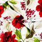 Tissu Coton Grandes Roses 20cm Fond Blanc | Laize 1m55