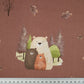 Tissu Coton Famille Ourson Teddy Fond Brun | Laize 1m55