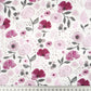 Tissu Coton Fleurs Burgundy Violet Fond Blanc | Laize 1m55
