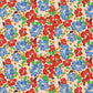 Tissu Coton Fleurs Odali Rouge Bleu | Laize 1m50