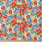 Tissu Coton Fleurs Odali Rouge Bleu | Laize 1m50