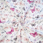 Tissu Coton Papillons Libellule Rose Gris | Laize 1m60