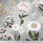 Tissu Coton Jardin Fleuri Fond Gris | Laize 1m55