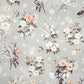 Tissu Coton Lily Roses Sauvages Fond Gris | Laize 1m55