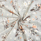 Tissu Coton Lily Roses Sauvages Fond Gris | Laize 1m55