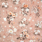 Tissu Coton Lily Roses Sauvages Fond Saumon | Laize 1m55