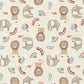 Tissu Coton Lion Elephant Murphy Ecru | Laize 1m50