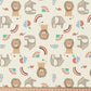 Tissu Coton Lion Elephant Murphy Ecru | Laize 1m50