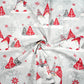 Tissu Coton Noël Gnomes Trio Rouges Fond Gris | Laize 1m60