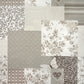 Tissu Coton Patchwork Fleurs Beige Brun | Laize 1m55