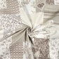 Tissu Coton Patchwork Fleurs Beige Brun | Laize 1m55