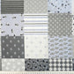 Tissu Coton Patchwork Fleurs Gris Bleu | Laize 1m55