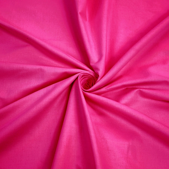 Tissu Satin 100% Coton Uni | Rose Fuchsia