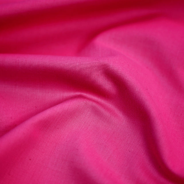 Tissu Satin 100% Coton Uni | Rose Fuchsia