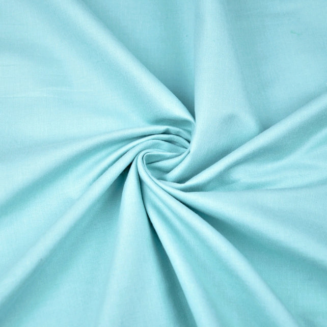 Tissu Satin 100% Coton Uni | Turquoise Light