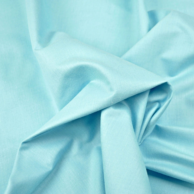 Tissu Satin 100% Coton Uni | Turquoise Light