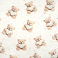 Tissu Coton Ourson Teddy Cœur Ecru | Laize 1m55