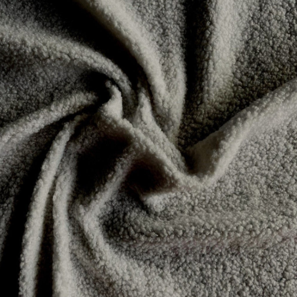 Tissu Teddy Polyester Bouclé | Couleur Gris | Laize 1m50