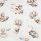Tissu Coton Teddy Pilote Brun Fond Blanc | Laize 1m55