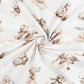 Tissu Coton Teddy Pilote Brun Fond Blanc | Laize 1m55
