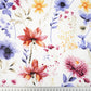 Tissu Coton Trio de Fleurs Fond Blanc | Laize 1m55