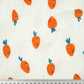 Tissu Double Gaze De Coton Imprimé | Carottes Fond Blanc | Laize 130cm