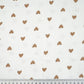 Tissu Double Gaze De Coton Imprimé | Cœurs Bruns Fond Blanc | Laize 130cm