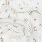 Tissu Double Gaze De Coton Imprimé | Fleurs et Papillons Beiges