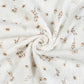 Tissu Double Gaze De Coton Imprimé | Fleurs et Papillons Beiges