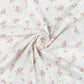 Tissu Double Gaze De Coton Imprimé | Fleurs Roses et Feuilles