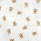 Tissu Double Gaze De Coton Imprimé | Petits Oursons Beiges | Laize 135cm