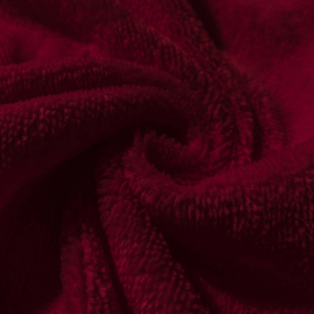 Tissu Coton Micro Eponge Bambou Rouge Grenat | Laize 1m50