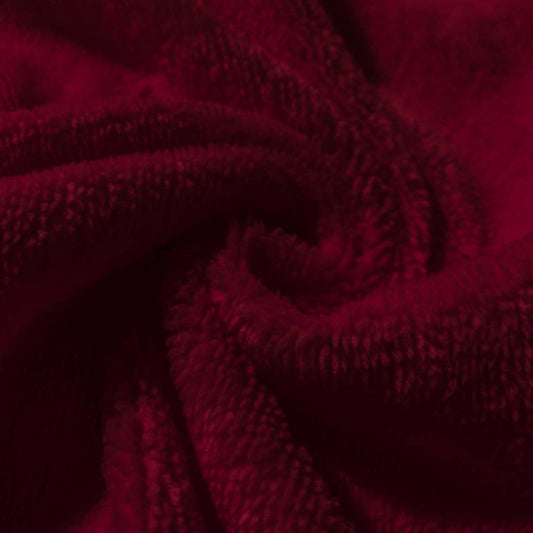 Tissu Coton Micro Eponge Bambou Rouge Grenat | Laize 1m50