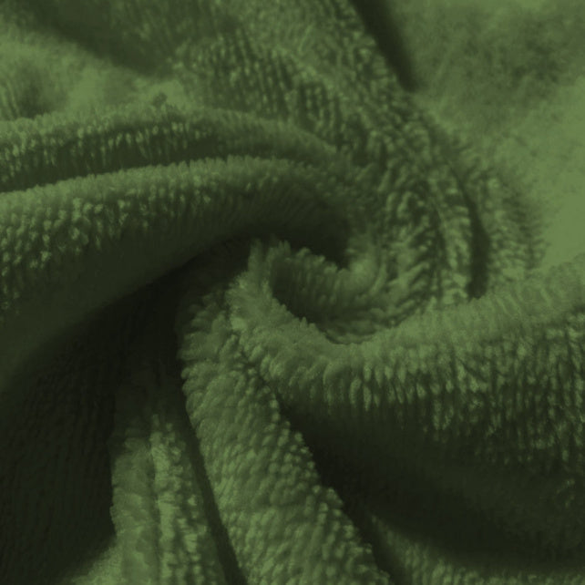 Tissu Coton Micro Eponge Bambou Vert Fougère | Laize 1m50