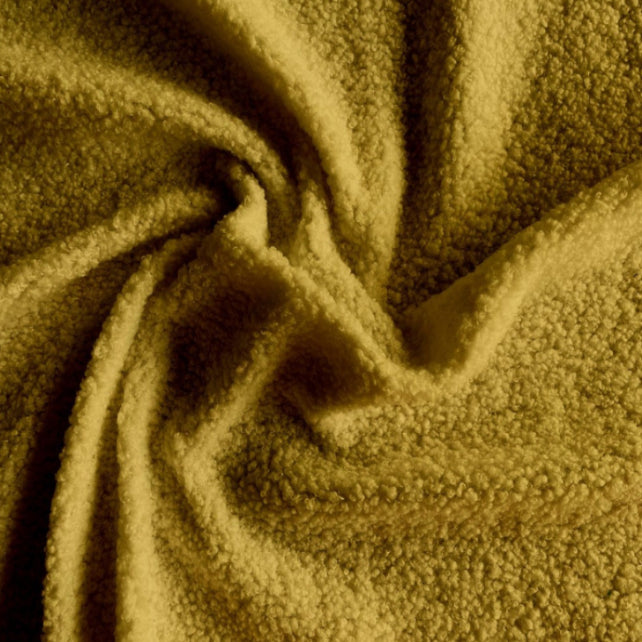 Tissu Teddy Polyester Bouclé | Couleur Ocre | Laize 1m50