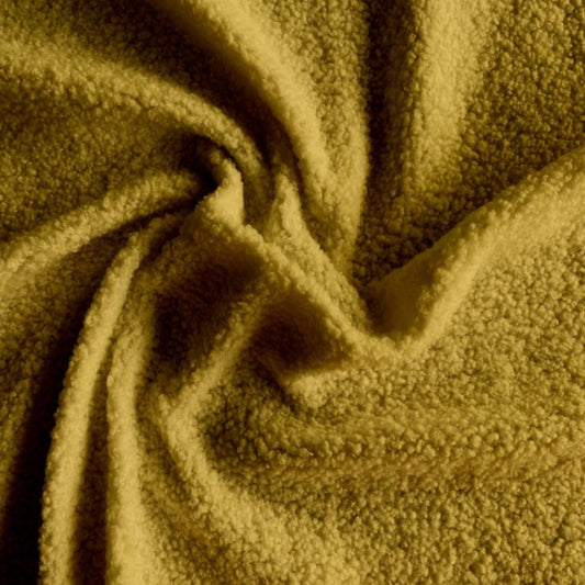 Tissu Teddy Polyester Bouclé | Couleur Ocre | Laize 1m50