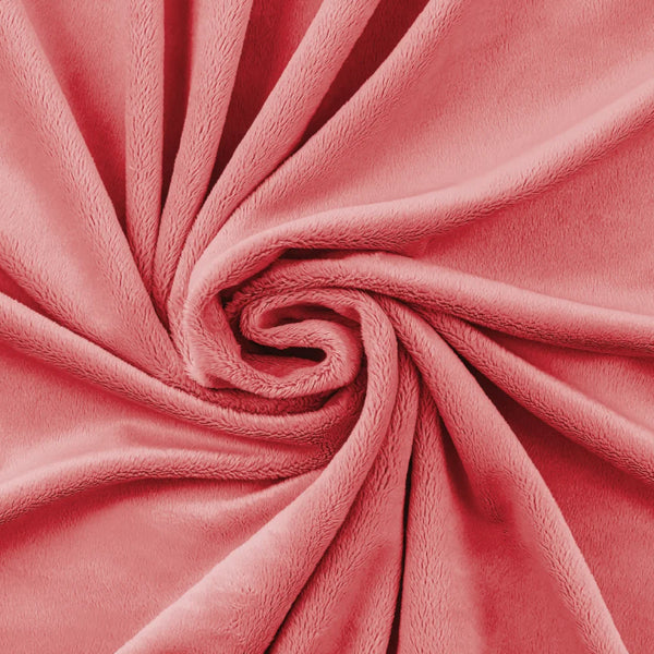 Coton Minky Lisse Rose Fraise | Premium