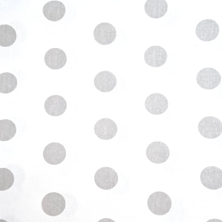 Pois Gris Fond Blanc | 1m x 1m60