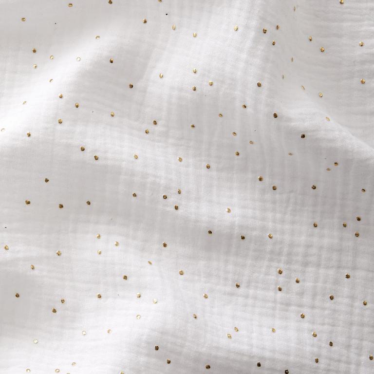 Double Gaze De Coton a Pois Pimiz - Blanc